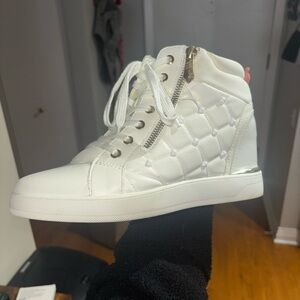 Aldo White Quilted High-Top Sneakers